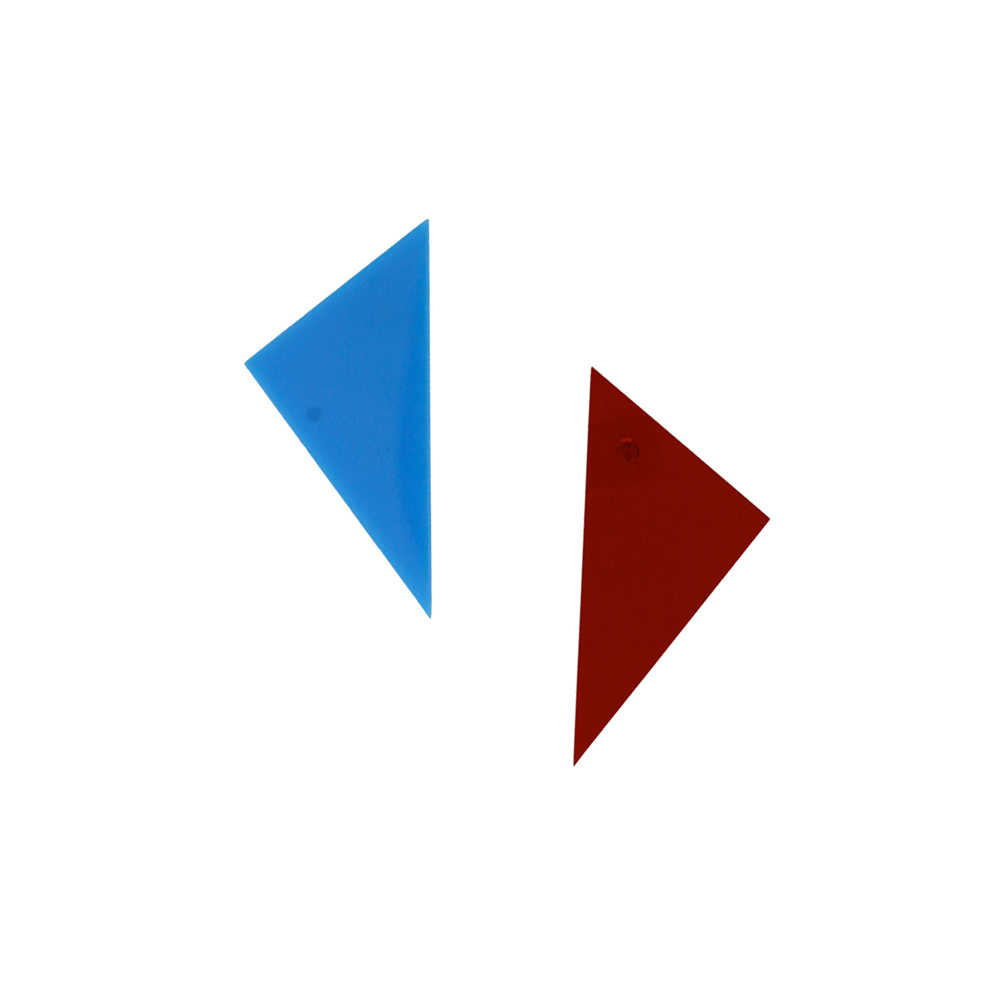 small Facet Earrings - Blue and Red