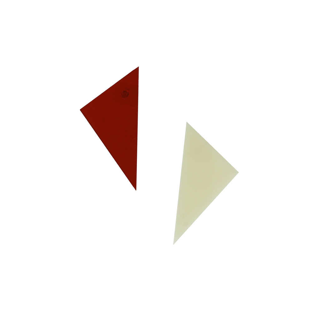 Small Facet Earrings - Cream and Red