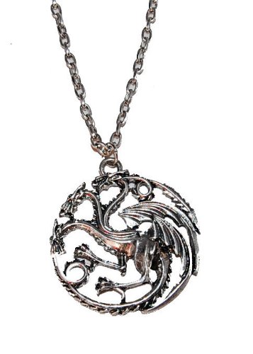 Small Island game of thrones targaryen daenerys Family Sigil Three Headed Dragon necklace (Supplied in a Gift Pouch) Unique Jewellery