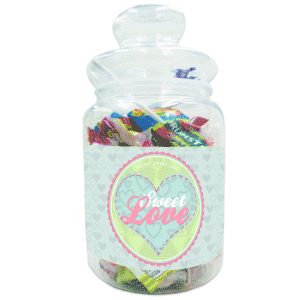 Small Pastel Sweet Love Jar of Retro Sweets