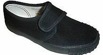 Smart Clothing Brand New In Bag Black School Unisex Girls Boys Pe Velcro Pumps Plimsoles Shoes[Uk 13 Kids]