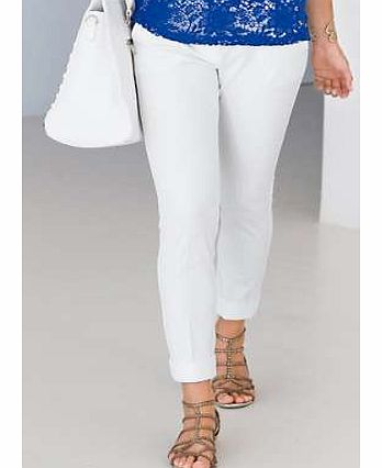 Smart Linen Blend Cropped Trousers