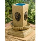 Smart Solar Lions Head Fountain - Antique White Stone Resin