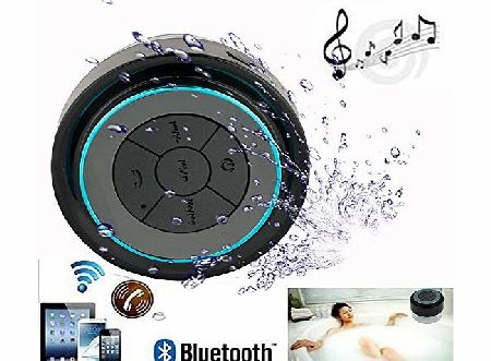 Expower(R) IPX7 Waterproof Shockproof Wireless Bluetooth Stereo Speaker for Outdoor Exercise and Shower (Black+Blue)