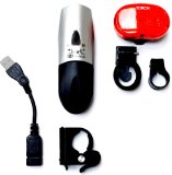 Smart USB Rechargeable Front with Torch 3 LED Rear Light Set