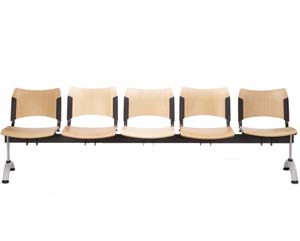 Smart wood 5 beam seating