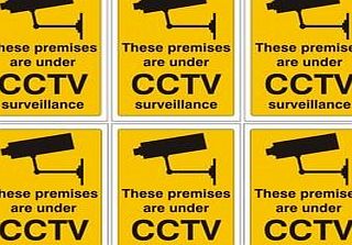 6 X Cctv Signs Self Adhesive 100Mm X 75Mm In Or Outdoor