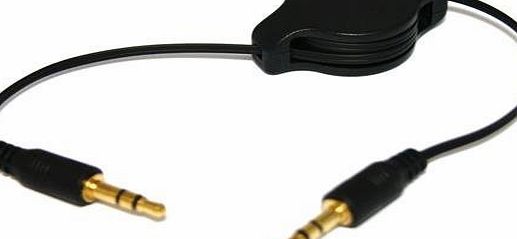 SmartTech Gold 3.5mm Retractable Cable Aux Line in Jack Audio Car/Home Stereo Lead for iPhone, iPod, MP3 Player and Smartphones