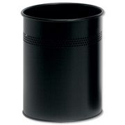 Bin Round Metal 30mm Perforated D260xH315mm 15 Litres Black Ref A2900-0159