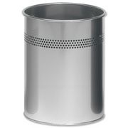 Smead Bin Round Metal 30mm Perforated D260xH315mm 15 Litres Metallic Silver Ref A2900-01518