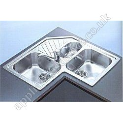Smeg Corner inset sink with anti-scratch fabric finish
