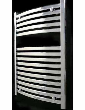 SMH Modena Curved Chrome Heated Bathroom Towel Rail Radiator 800 x 500 mm