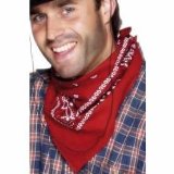 RED BANDANA - COWBOY WILD WEST FANCY DRESS COSTUME MENS
