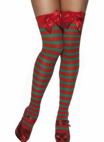 Smiffys Striped Christmas elf stockings for adults