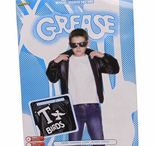 Smiffys T-Birds Jacket with Grease Logo (Black), Medium 6-8