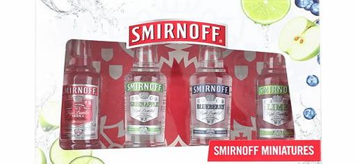 Smirnoff Vodka Gift Set - Original, Lime, Blueberry and Green Apple Vodka Pack (4 x 5cl)