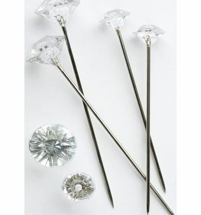 Smithers Oasis Box of 100 Clear Diamante 6mm Pins Weddings amp; Buttonholes
