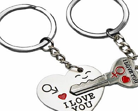 Smllwise Trading Smallwise Trading Couple Keychain Keyring --- ``I Love You`` Heart   Key --- Lover Sweetheart Gift for Valentines Day / Wedding Anniversary / Birthday