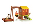 log cabin playhouse/swing/sandpit