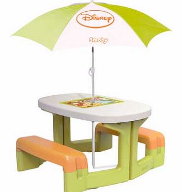Smoby Winnie the Pooh Picnic Table and Parasol
