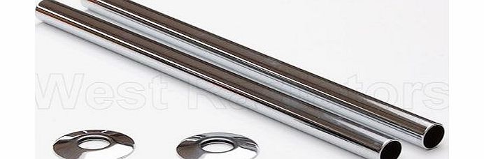 Smr Radiator Pipe covers 300mm Chrome (pair) includes floor plates