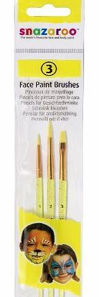 Face Painting Brushes, Set of 3, Yellow - Unisex
