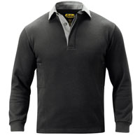 Snickers Mens Rugby Shirt Black / Grey 35andquot