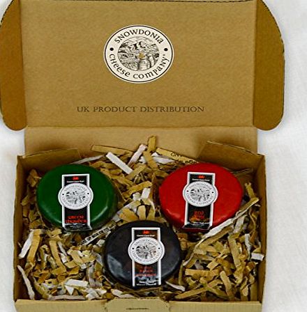 Snowdonia Cheese Company Gift Hamper Containing 3, 200g Truckles - Little Black Bomber, Red Devil amp; Green Thunder. Beautifully Packaged Making The Perfect Gift Box From UKPD