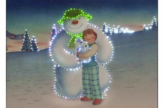 Snowtime The Snowman and The Snowdog, Fibre Optic Canvas, Battery Operated FB00458
