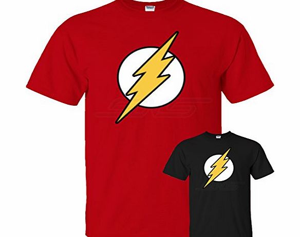 SnS Online Flash Mens Boys Womens Ladies Girls Unisex T-shirt Tee Top Cotton Comic Super Hero T Shirt XS S M L XL XXL Many Colors amp; sizes Available by SnS Online (Youth (M) Kids 7-8 Years, Red)