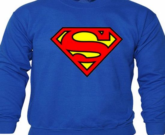 SnS Online Men Women Boys Girls Unisex Superman Lotus F1 Sweater Hoodie Sweat Shirt Pullover Jumper Sports Casual SweatShirt - Royal Blue - XL - Chest : 46`` - 48``