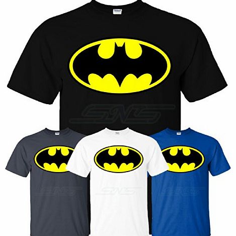 SnS Online Mens Boys Womens Ladies Girls Unisex T-shirt Tee Top Cotton Batman T Shirt - Black - L - Chest : 42`
