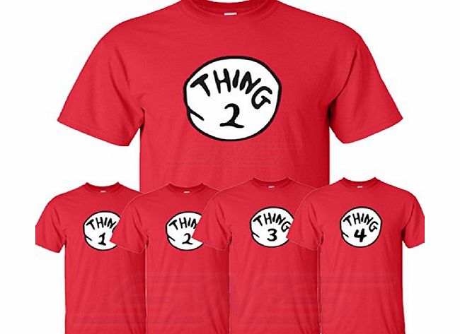 SnS Online Thing 2 Mens Boys Womens Ladies Girls Unisex T-shirt Tee Top Cotton only T Shirt XS S M L XL XXL Many Colors amp; sizes Available by SnS Online (Youth (L) Kids 9-11 Years, Red)