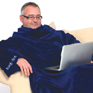 Snug Rug Lite - Fleece Blanket with Sleeves (Blue)