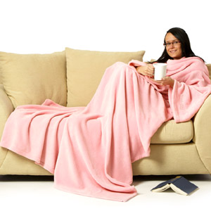 Snug Rug Lite - Fleece Blanket with Sleeves (Pink)