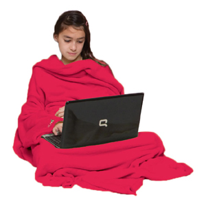 Snug Rug Lite - Fleece Blanket with Sleeves (Red)