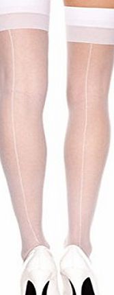 So Diva Legwear 15 Denier Seamed Stockings in white