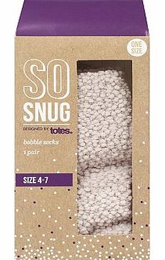 So Snug Peach Bobble Socks size 4-7 10176373