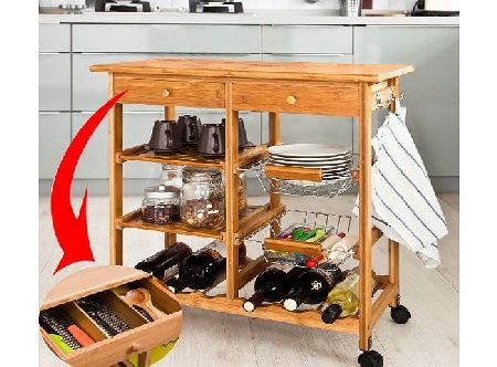 SoBuy FKW06-N, Kitchen Trolley with Shelves 