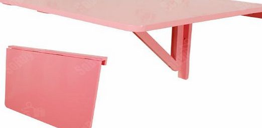 SoBuy Wall-mounted Drop-leaf Table, Folding Dining Table Desk, Solid Wood Table, 75x60cm, Color: Pink, FWT01-P