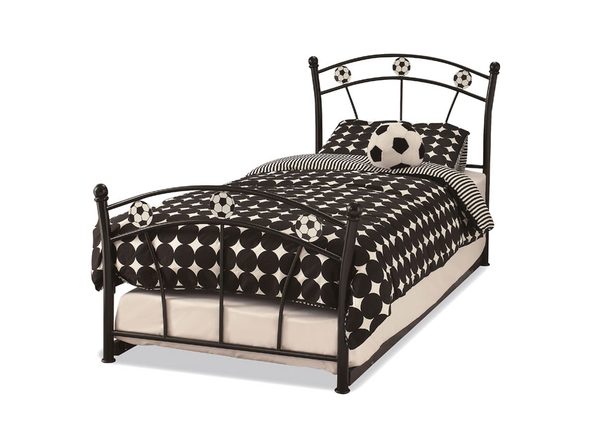 Soccer Black Single Guest Bed