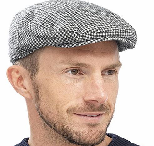 Socks Uwear Mens Quality Flat Cap Fashion Hat Check Weave Tweed Design XL 60cm Grey