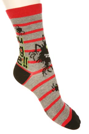 Sockshop Boys 1 Pair You Bug Me Cotton Rich Socks Red/Grey/Marl