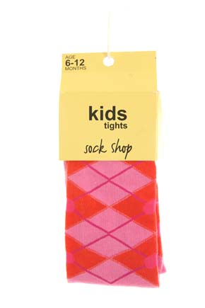 Sockshop Girls 1 Pair Heart Argyle Design Cotton Rich Tights