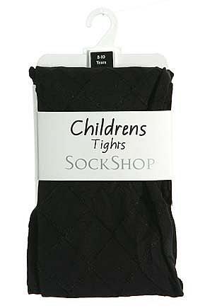 SockShop Girls 1 Pair SockShop 70 Denier Diamond Tressor Opaque Tight In 2 Colours Black