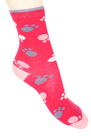 Sockshop Girls 2 Pair Dog and Spot Design Cotton Rich Socks Pink/White