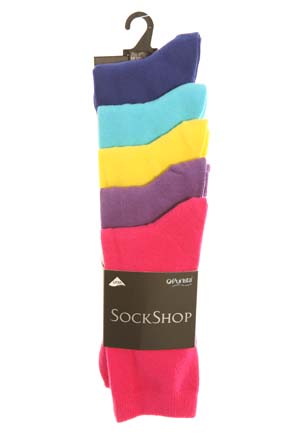 Sockshop Girls 5 Pair Plain Ankle High Socks 4-6.5-kids