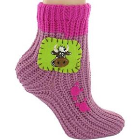 Sockshop Kids 1 Pair Chunky Knit Sock with Squeeky Cow