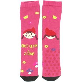 Sockshop Kids 1 Pair Once Upon A Time Cotton Rich Slipper Socks 4-5.5 Kids - Pink