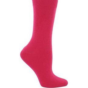 Sockshop Ladies 1 Pair Colours Single Cotton Rich Socks 4-7 Ladies - Raspberry